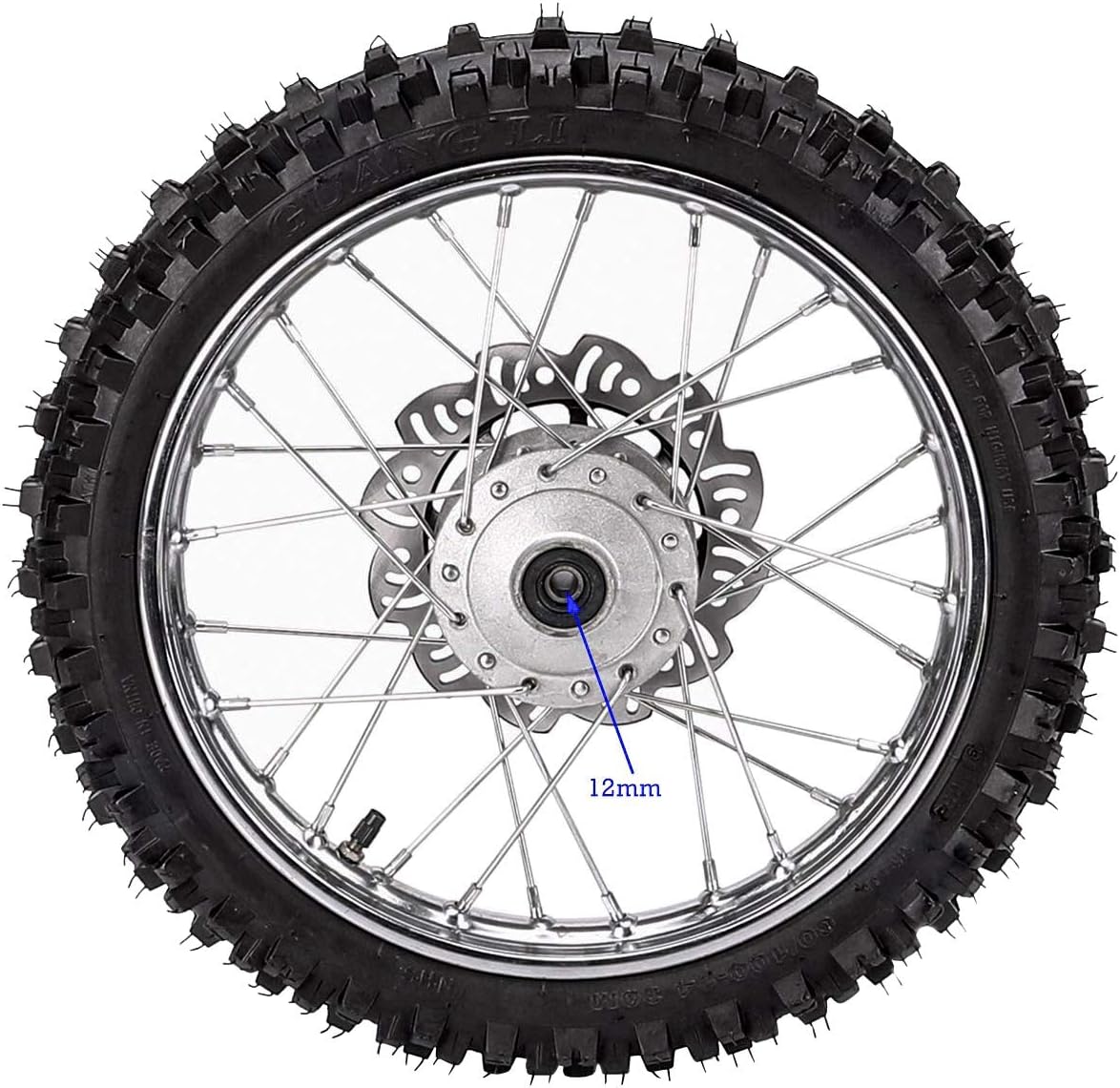 ZXTDR 2.510 10 Rear Wheel Tire and Rim 1.4 x 10 With 12mm Bearing for