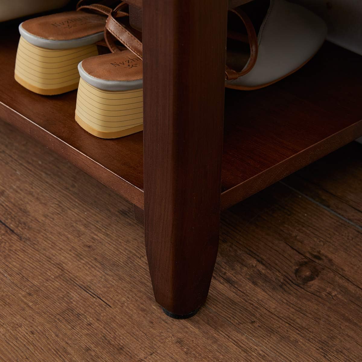ACRO Storage Bench Wooden Shoe Bench Rustic Solid Wood Entryway Bench (Brown,23.6"): Kitchen & Dining