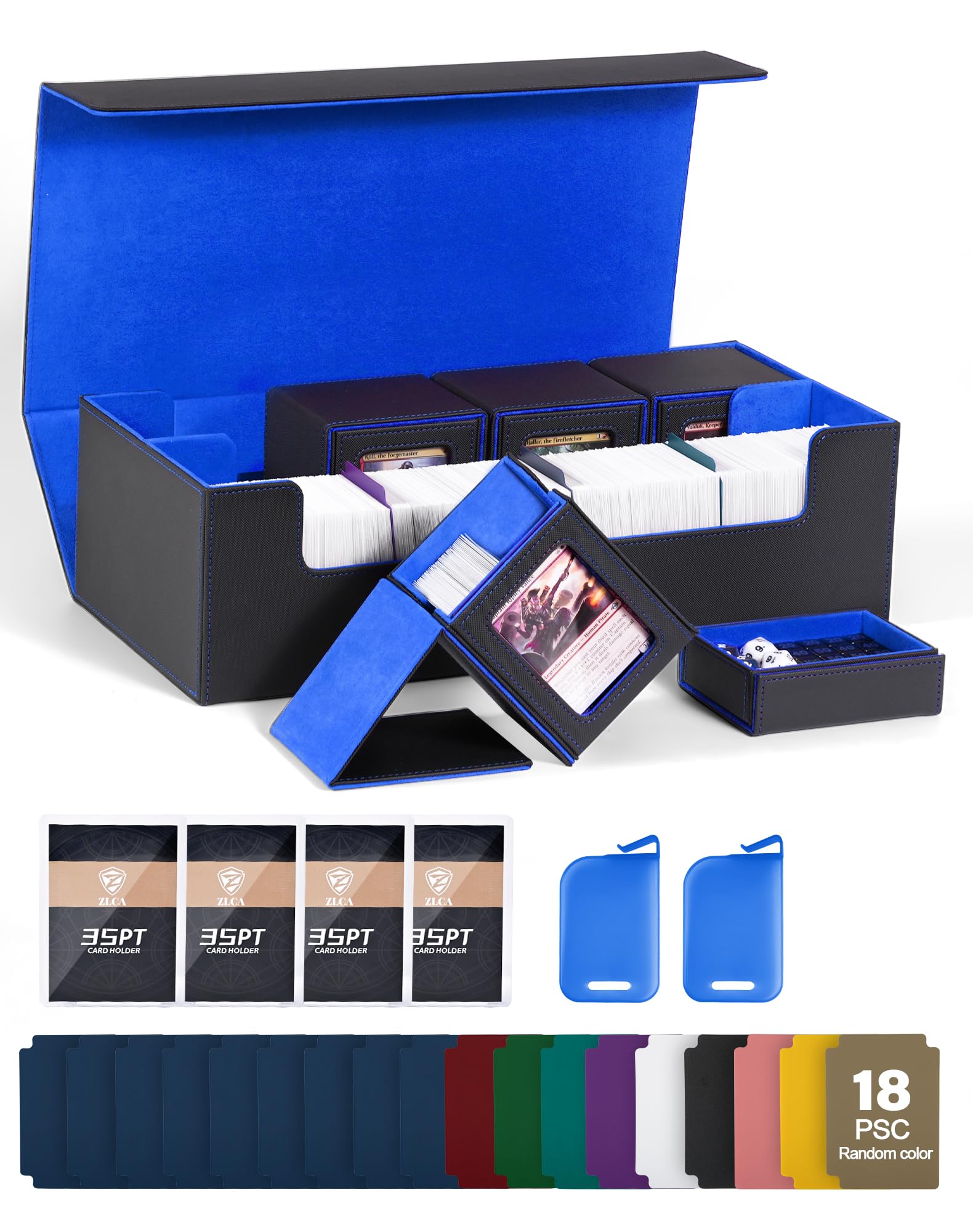 ZLCA MTG Deck Storage Box 5 in 1, Deck Case with 4