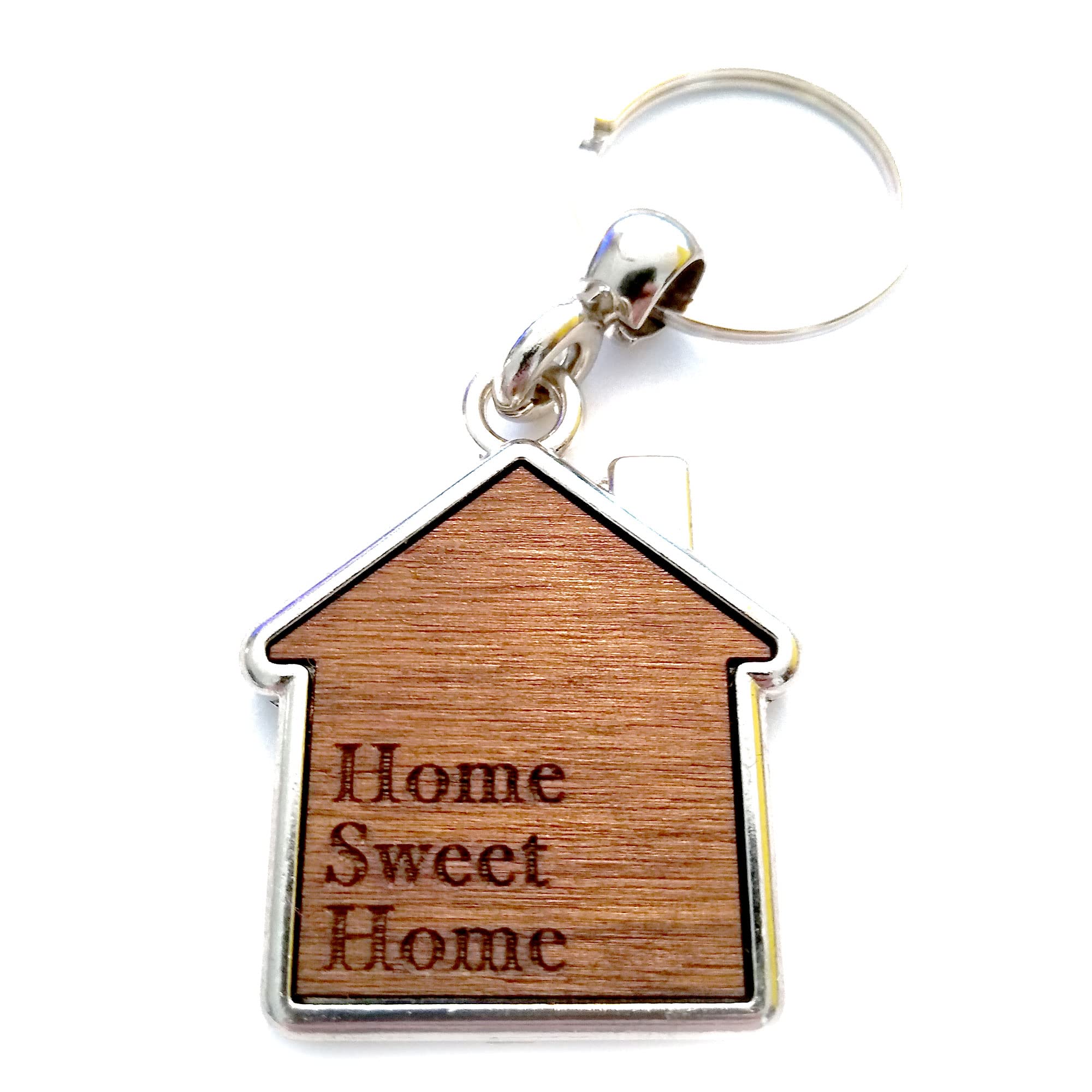 Jorvik Wood Home Sweet Home Design Keyring, Custom Keychain, Housewarming New Home Gift