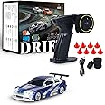 RC Drift Car, 1/43 Mini Remote Control Car with Gyroscope, 2.4GHz 4WD Full Proportional High Speed Fast RC Cars with LED Lights Racing Tires, Hobby RC Cars Toy Model Gift for Adults, Kids, Boys