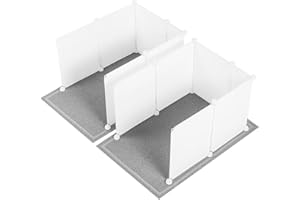 MEEXPAWS 2 Set Extra Large Cat Litter Box Enclosure Splash Guard 27×20 in| Large Cat Litter Mat | Easy Clean (White)