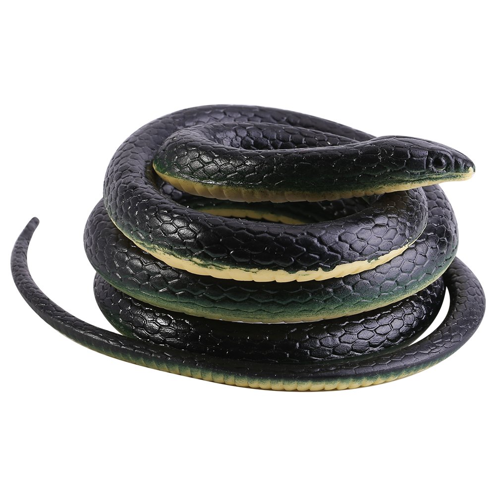 Realistic Rubber Snake Toy - 51 Inch Large Snake for Garden Props, Bird Deterrent, Pranks & Funny Jokes