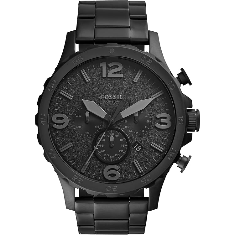 Bannon Multifunction Black Stainless Steel Watch, Black, Modern