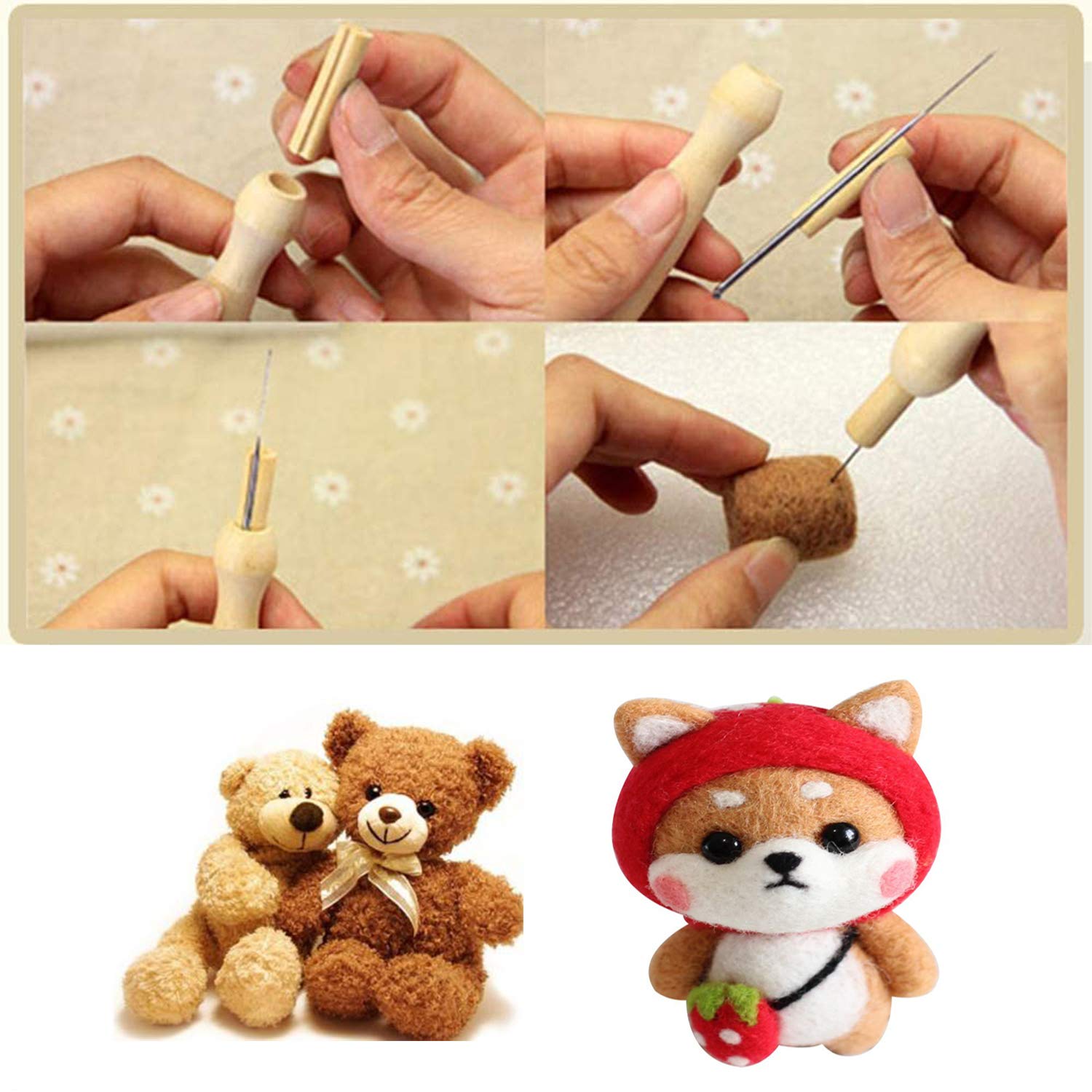 Phinus 30 Pcs Needle Felting Kit, Wool Felting Needles, 3 Sizes: 3.58/3.39/3.07 inch, Grey, Sharp Point, Iron Material