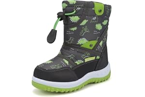 CIOR Winter Snow Boots for Boy and Girl Outdoor Waterproof with Fur Lined(Toddler/Little Kids)