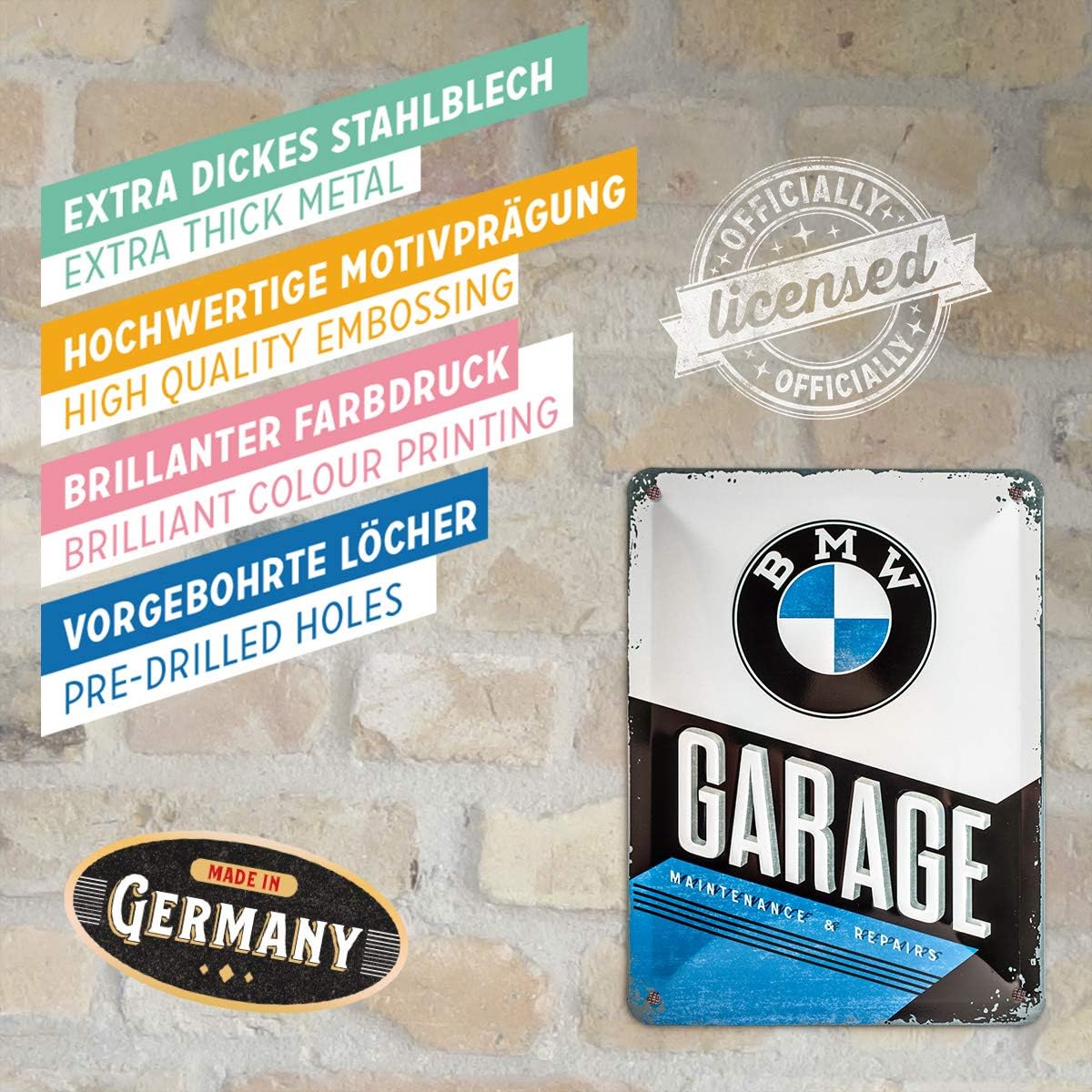 Nostalgic-Art Retro Tin Sign, BMW, Garage, Gift idea for car accessoires fans Metal Plaque - Image 5