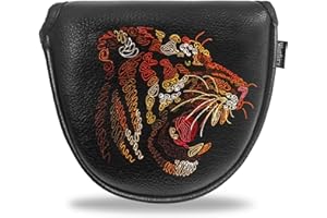 Golf Club Cover for Driver Fairway Wood Hybrid Mallet Putter Cover, Wootfairy Golf Club Headcovers Waterproof Leather White Accessories Compatible with Taylormade Odyssey and More Brand