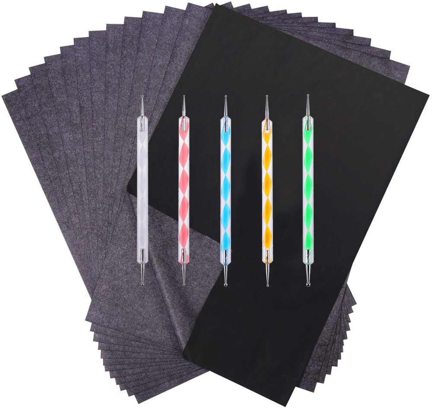 150 Sheets Carbon Transfer Paper with Embossing Stylus Set,Black Carbon