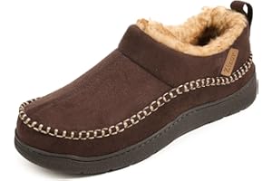 Zizor Men's Moccasin House Shoes Slippers Indoor Outdoor