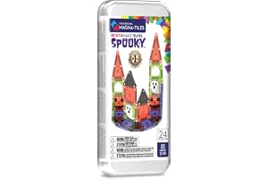 MAGNA-TILES microMAGS 24-Piece Spooky Travel Set, The Original Magnetic Building Brand