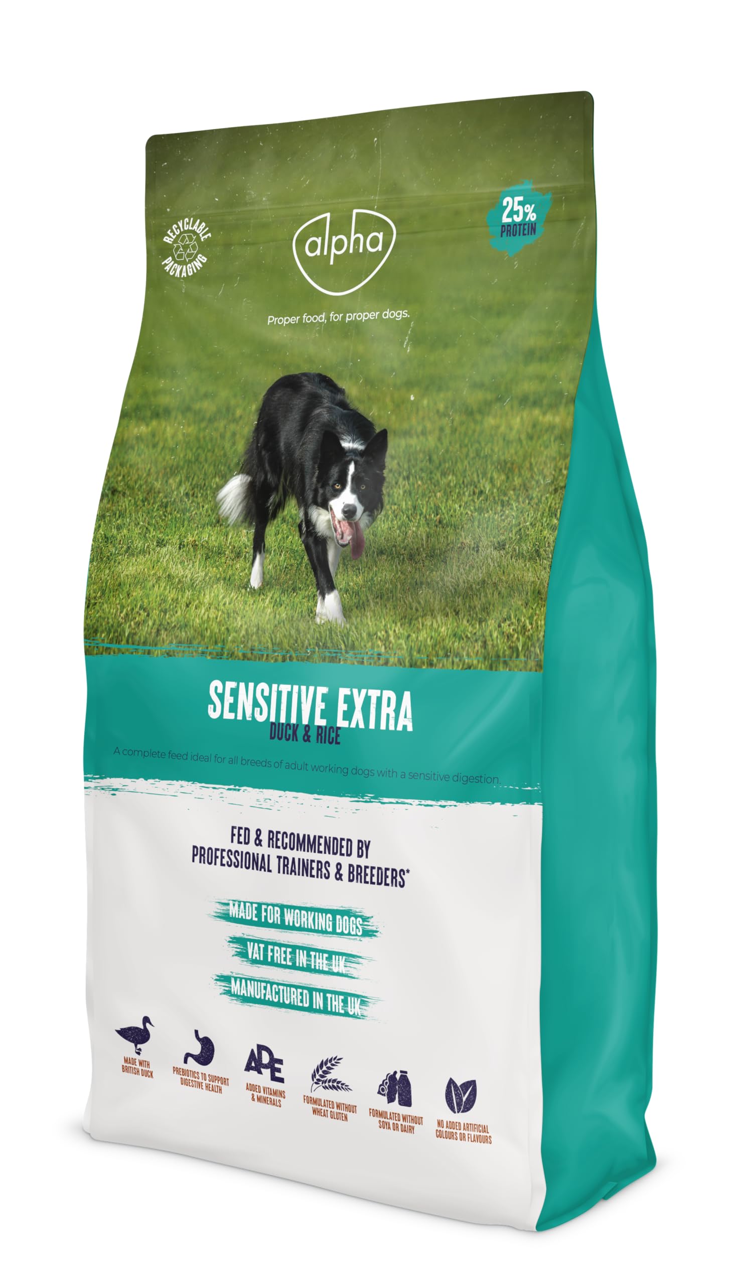 Alpha Sensitive Extra Hypoallergenic Dry Dog Food | Complete Nutrition for Dietary Sensitivities | Duck & Rice, 15kg