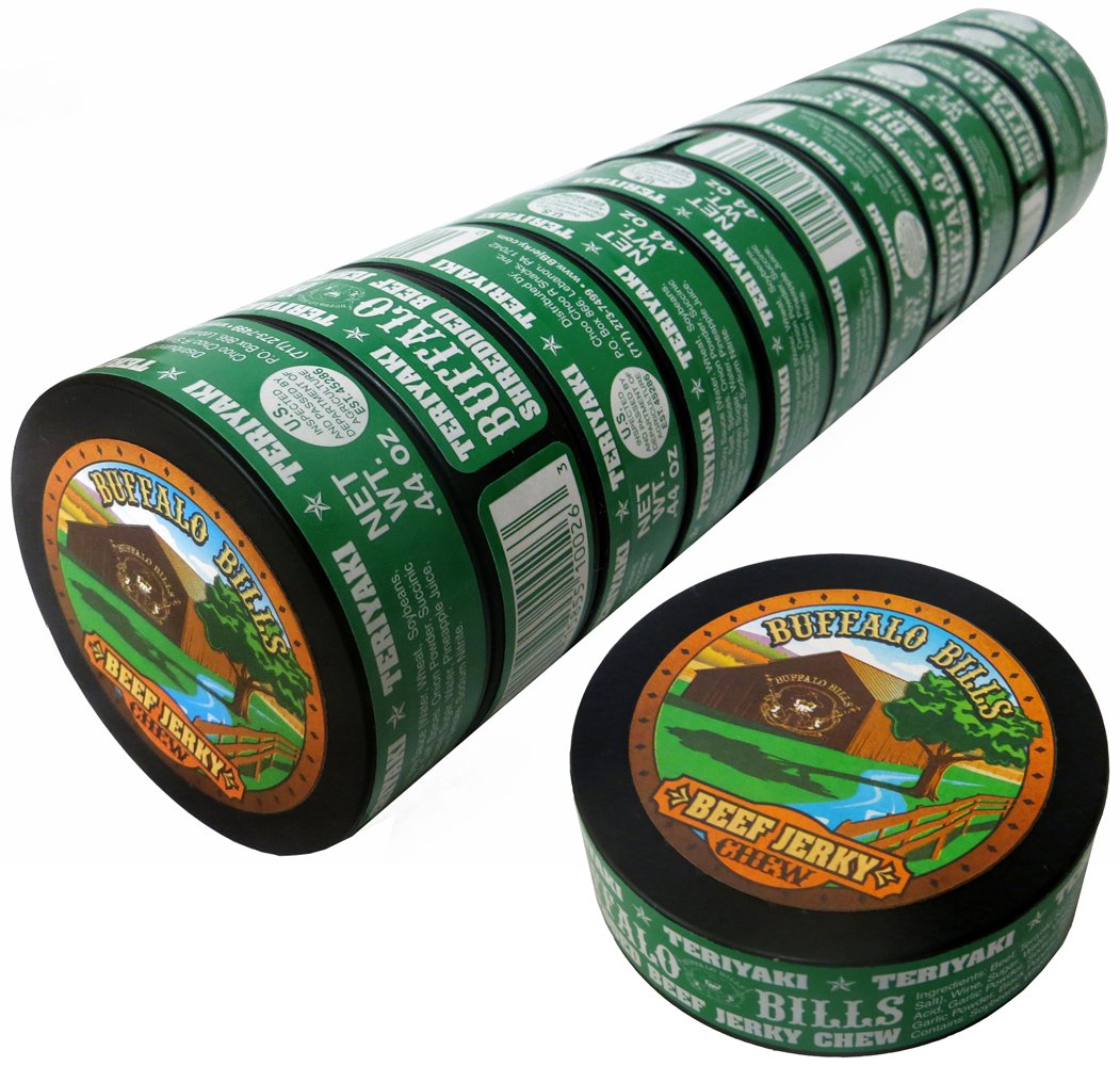 Buffalo Bills 0.44oz Hickory Shredded Beef Jerky Chew (12 cans of hickory beef jerky