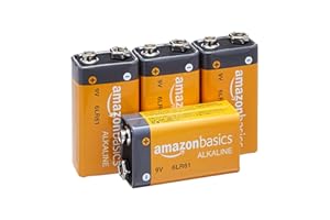Amazon Basics 9 Volt Everyday Alkaline Battery - Pack of 4