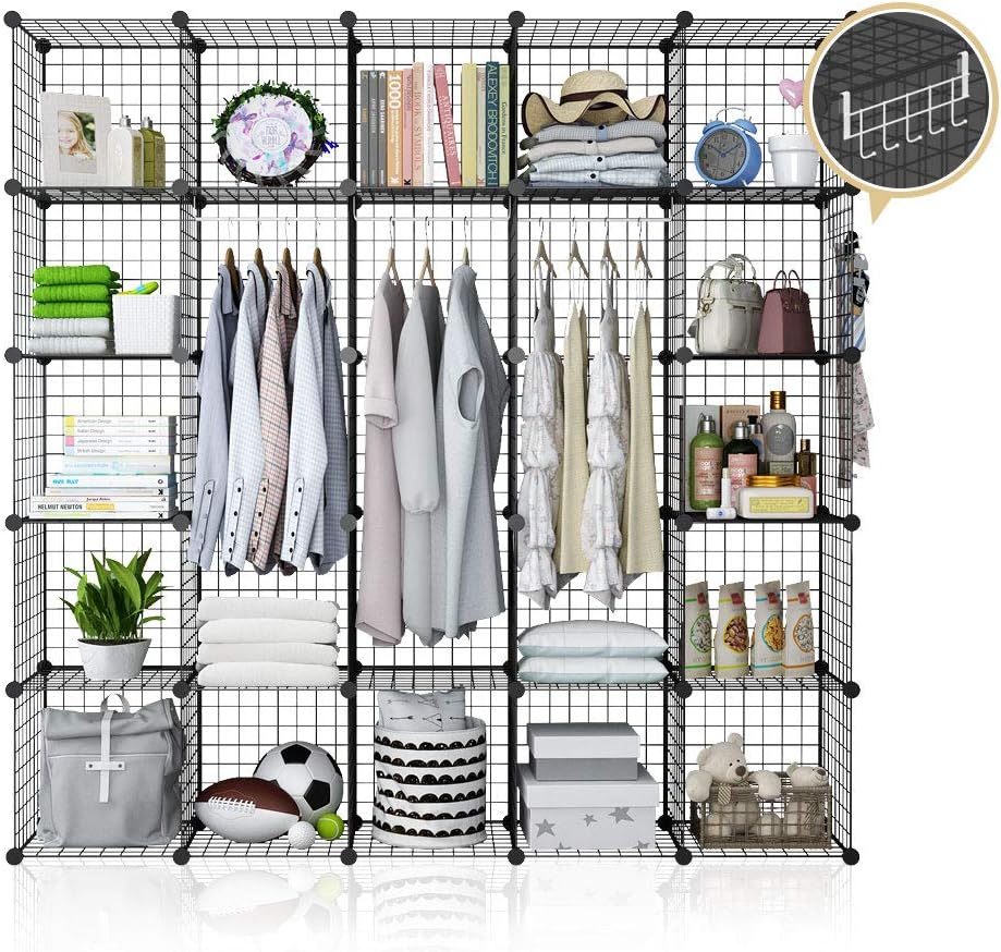 Amazon Com Yozo Modular Wire Cube Storage Wardrobe Closet