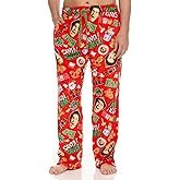 COCO BRANDS ELF Men's All Over Print Pajama Pant with Adjustable, Elastic Waistband - Plush Fleece Sleepwear