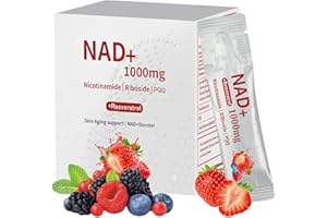MILIZHIWU NAD 1000mg Liquid - Nicotinamide Riboside Resveratrol Supplements with PQQ, NAD+ Berry Flavor Drink Mix for Skin Aging Support, Energy and Focus - 30 Pack