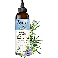 Sky Organics USDA Organic Castor Oil and Rosemary Oil, Strengthening Hair Oil Blend, Pure & Potent, Hexane-Free, Invigorates 