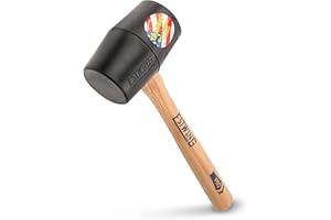 Estwing DH-18 Deadhead Bounce Resistant Black Rubber Mallet with Hickory Handle and Soft Face, 18-Ounce