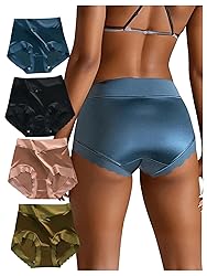 SOLY HUX Women's Satin Silk Briefs Scallop Trim No