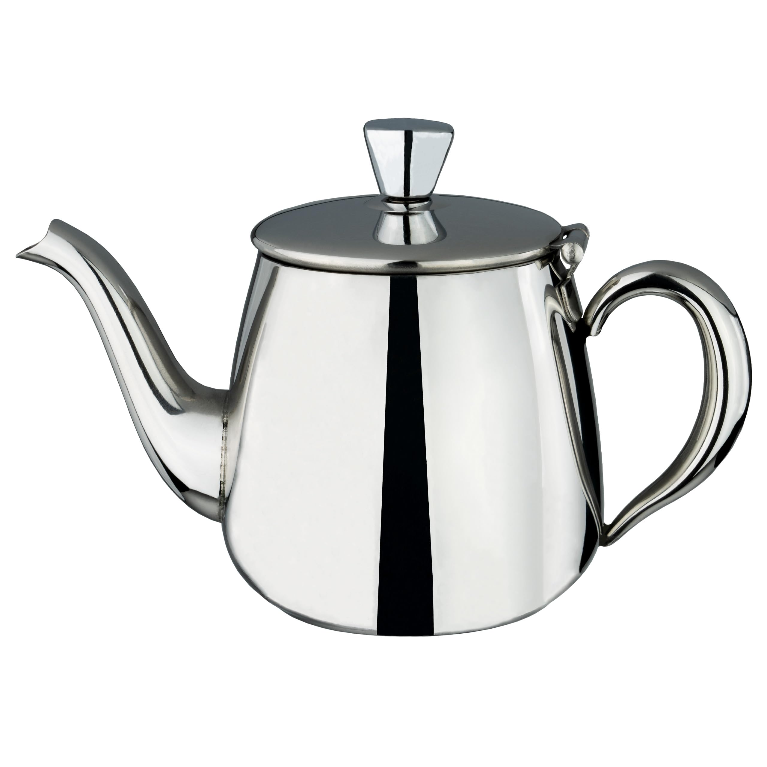 Café Olé PT-013 Premium Tea Pot, 18/10 Stainless Steel, Mirror Polished, 13oz, Stay Cool Hollow Handles, Perfect Pour Spout