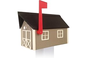 Peaceful Classics Poly Mailbox- Durable, Weather-Resistant Amish Craftsman Mailboxes for Outside Uses Like Front Yard and Road Side- Long-Lasting, Decorative, Modern Mailbox (Clay with White Trim)