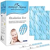 Easy@Home Ovulation Test Strips, 25 Pack Fertility Tests, Ovulation Predictor Kit, Powered by Premom Ovulation Predictor iOS 
