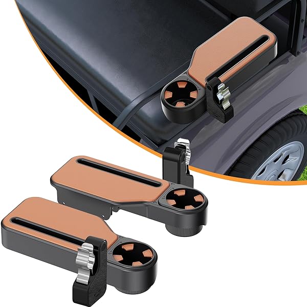 UPGRADED GOLF CART ARMREST WITH OVERSIZED CUP HOLDER & MAGNETIC CLIP – FITS EZGO, CLUB CAR, YAMAHA – WATERPROOF, NO-DRILL INSTALL – UNIVERSAL 1″&1.25″ FRAME – GREAT GOLF GIFT FOR GOLFERS