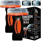 2Pcs Glass Oil Film Remover for Car,Automotive Glass Cleaner Oil Film Cleaning Brush for Car Windshields,Automotive OilFilm Cleaning Remover,Improves Visibility for Safe Driving(Emulsion+Brush Board)