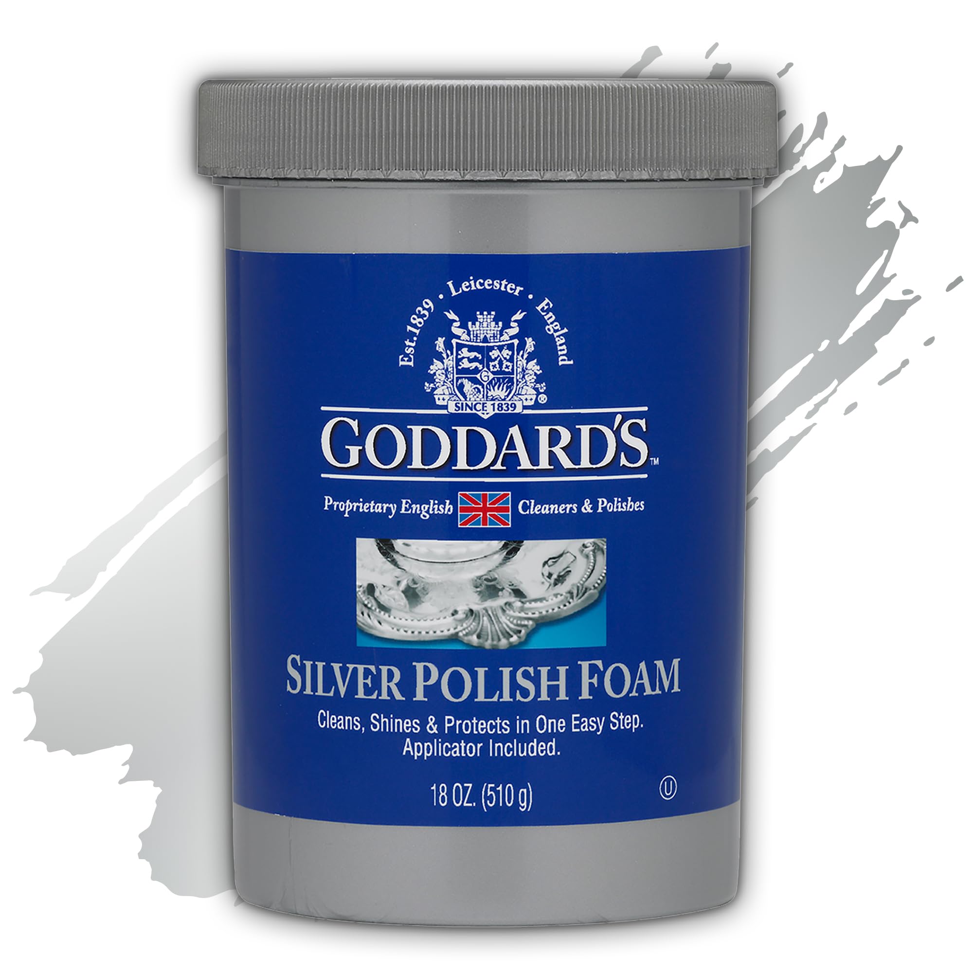 Photo 1 of Goddard’s Silver Polish Foam – Silver Jewelry Cleaner for Antiques, Accessories, Ornaments & More – Silver Cleaner for Silverware Protection – Tarnish Remover for Jewelry w/Sponge Applicator (18 oz)