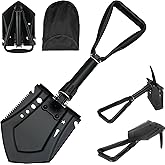 Portable Folding Shovel 23 in, Folding Snow Shovel,50# High-Carbon Steel Entrenching Tool for Garden Camping Hunting Hiking,S