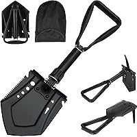Portable Folding Shovel 23 in, Folding Snow Shovel,50# High-Carbon Steel Entrenching Tool for Garden Camping Hunting Hiking,S
