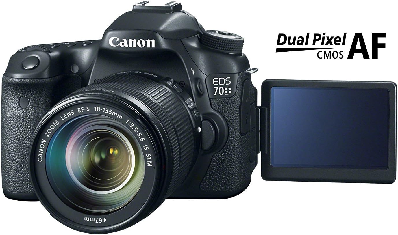 Amazon.com : Canon EOS 70D DSLR Camera with 18-135mm f/3.5-5.6 STM Lens and Built-in Wi-Fi (Renewed) : Camera \u0026 Photo