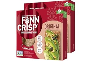 Finn Crisps Original Rye Crispbread 7oz | Thin, Crispy Rye Flatbread Crackers | Multipack of Authentic Finnish Sourdough Crispbread | Whole Grain Rye Crackers [2 Boxes x 7oz]