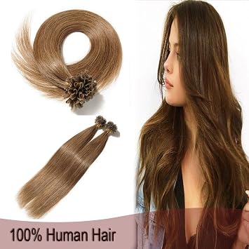Buy Elailite 22 Light Brown Remy Nail U Tip Pre Bonded Hair