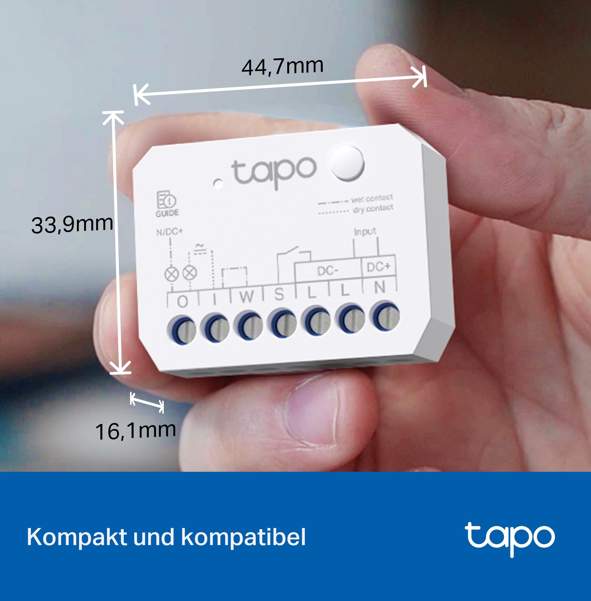 Tapo S110E WLAN und Bluetooth Smart Relaisschalter, Dry/Wet Contact, 1 Kanal, 10A, Lichtschalter, Garagentoröffner, Energieerfassung, Kompatibel Mit Alexa, Matter, Kein Hub Erforderlich 9