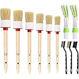 Nurkul 11 Pieces Auto Detailing Brush Set for Cleaning Wheels, Interior, Exterior, Leather, Including 6 pcs Premium Detail Br