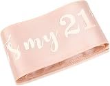 HOWAF Rose Gold 21st Birthday Sash Girls Women One Size Satin Party Decor view 4