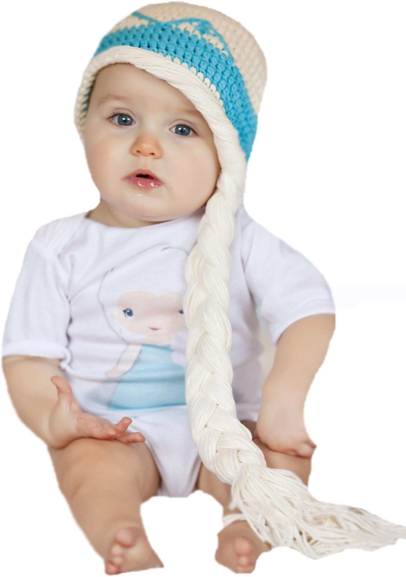 Melondipity's Icey Baby Princess Crochet Winter Hat 100% Cotton Baby Girls, Toddler Girls, Big Girls