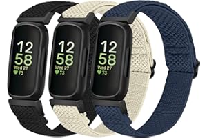 Relting Elastic Nylon Sport Bands Compatible with Fitbit Inspire 3/Inspire 2/Inspire/Inspire HR/Ace 3/Ace 2 Women Men Kids, A