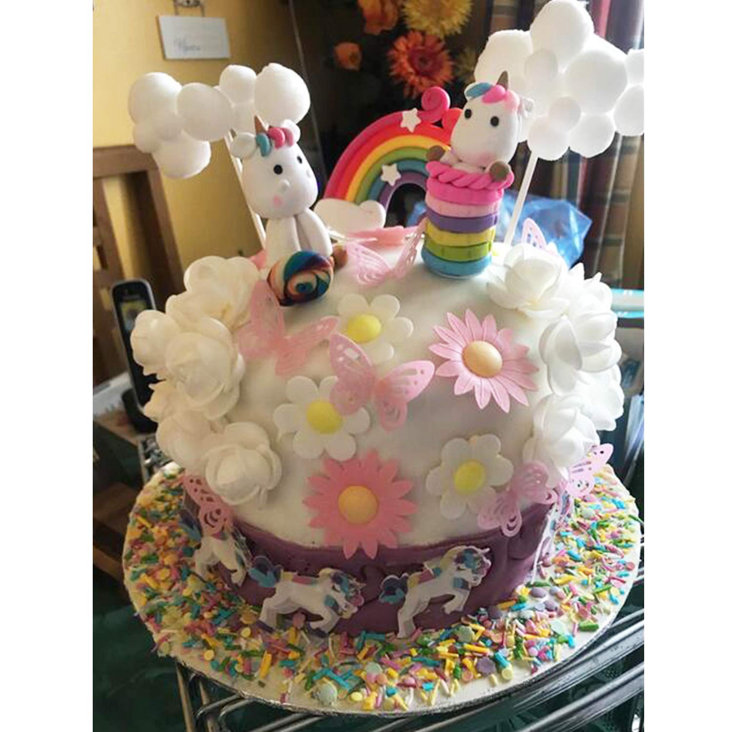 gd In Decorations Loisirs Creatifs Nuage Arc En Ciel Licorne Cake Toppers Kit Decoration De Gateau Pour Enfants Garcon Filles Anniversaire Party Set De 5