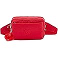 Kipling Womens Abanu Multi Bag, Lightweight, Adjustable Nylon Waist Pack With Multi-compartment Zip Pockets Covnertible Crossbody Bag, Red Rouge, Small US