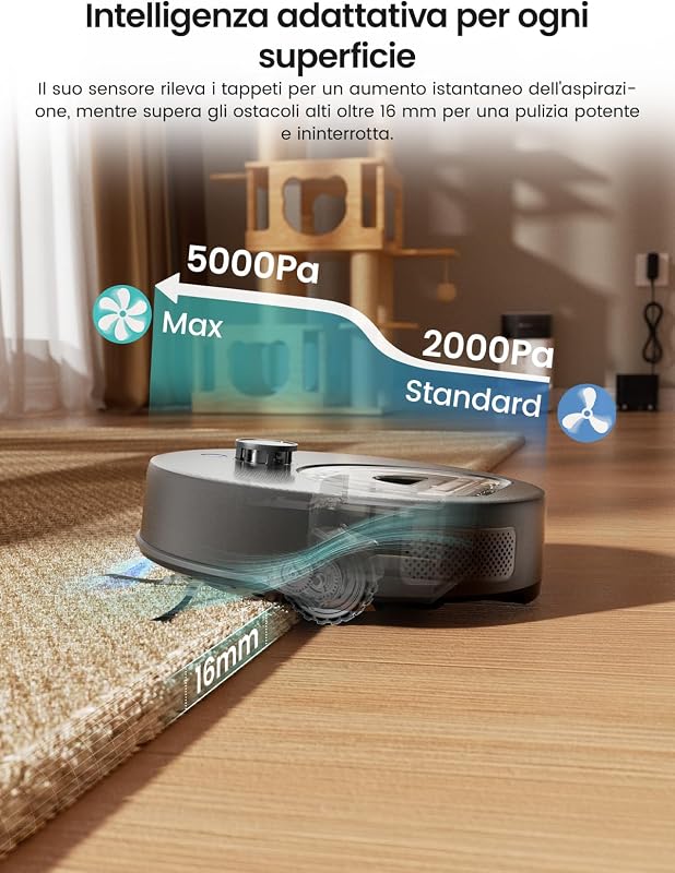 M330 Plus Robot Aspirapolvere Lavapavimenti 5000Pa, Grigio — foto 6 di 8