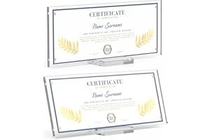 YNCOTTE Business License Frame, 2pcs Acrylic Display Clear Certificate Holder for 4x9 Business License Certificate Desk/Table Top Display, 4x10 Inch