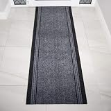 The Rug House Grey Rubber Backed Hall Runner 66cm Wide Per Foot Length view 2