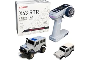 captainrc LDARC 1:43 Scale Mini RC Crawler RTR RC Rock Truck 4x4 2.4GHZ Hobby Grade Remote Control Car Model Vehicle RC Buggy, Comes with a DIY Replaceable Body Shell(Grey)
