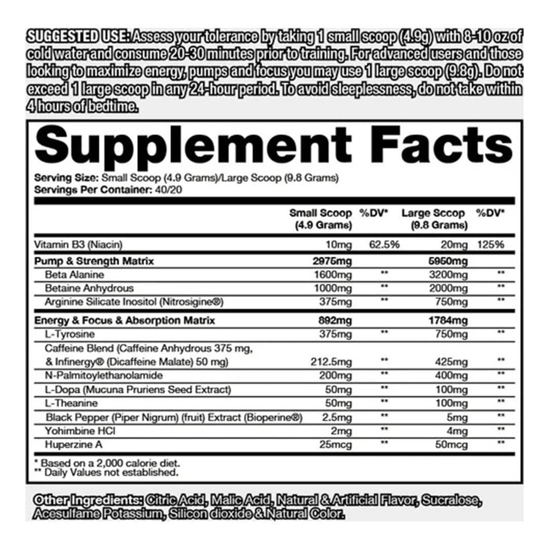 DRAGON PHARMA Venom Extreme Potency Pre-Workout, Laser Sharp Focus + Energy, Intense Performance, Proven Ingredients for Enhanced Vasodilation & Endurance (40 Servings, Tamarindo Aqua Fresca)