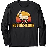 Amazon.com: NO PROB-LLAMA! Retro Funny Llama Alpaca Graphic T-Shirt ...