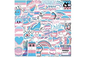 UAITODEE Transgender Pride Stickers,LGBT Pride Vinyl Stickers,Perfect for Water Bottle Laptop Scrapbooking Decals Transgender Pride Gift(50 Pack)