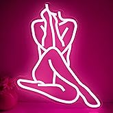 JanHune Lady Neon Sign Dimmable Lady Neon Led Signs for Wall Decor Light up Signs Pink Neon Lights for Bedroom Man Cave Home Bar Party Pub Wall Sign Decor